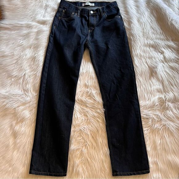 Levis 514 Jeans Boys Size 18 Regular Straight Blue Denim Dark Wash 29x31 - Picture 1 of 8